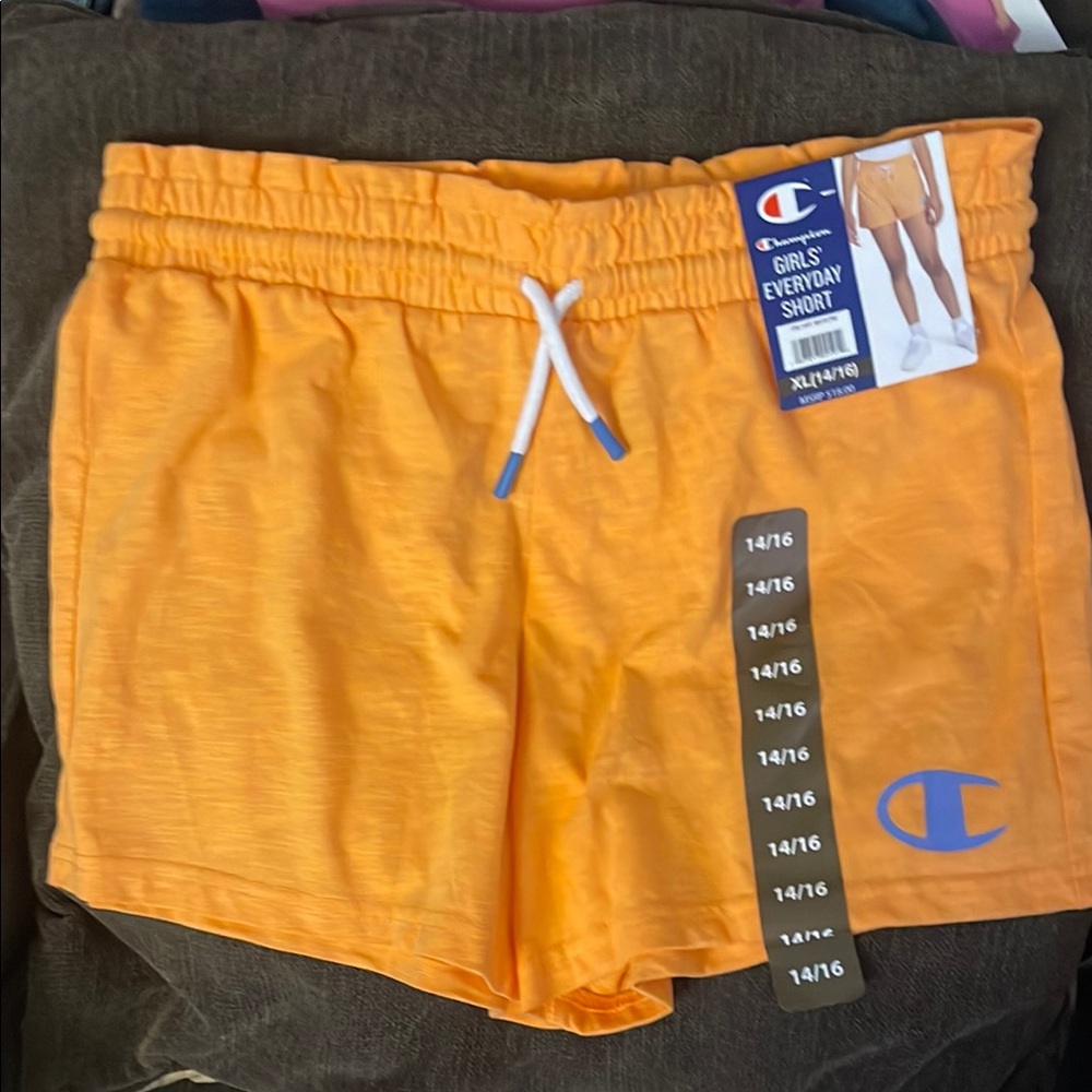 Champion Girls Everyday Shorts - Orange - Picture 1 of 3